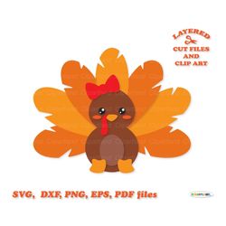 INSTANT Download. Thanksgiving. Funny sitting girly turkey svg cut files and clip art. Personal and commercial use. T_20