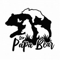 papa bear svg png eps pdf files, three cubs svg, bear papa svg, papa baby bear svg, papa life svg, father's day svg, pap