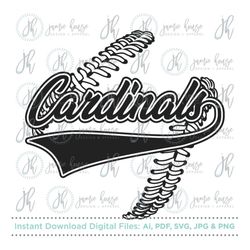 cardinals baseball, cardinals softball svg cut file (baseball stitches, softball stitches, vintage baseball, vintage sof