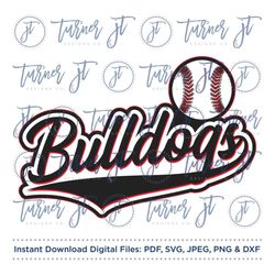 bulldogs svg cut file (bulldogs logo, baseball, softball, baseball stitches, softball stitches)