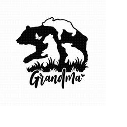 grandma bear 3 cubs svg, png, eps, pdf files, grandma bear svg, 3 cubs svg, bear grandma svg, grandma baby bear, grandma