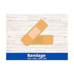 bandage svg, first aid svg cut file, bandage silhouette vector, nurse medic clip art