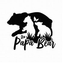 papa bear svg png eps pdf files, fathers day svg, papa bear baby svg, funny dad svg, bear svg, papa svg, bear silhouette