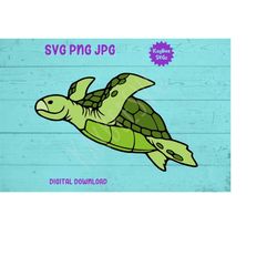 Sea Turtle SVG PNG JPG Clipart Digital Cut File Download for Cricut Silhouette Sublimation Printable Art - Personal Use