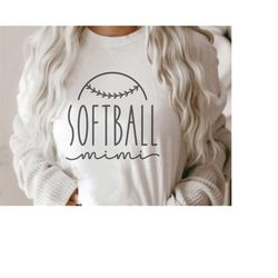 Softball Mimi Svg, Png Ai Eps Dxf, Cricut Cut Files, Silhouette, Softball Mimi Shirt Png, Design for Tumbler, Sweatshirt