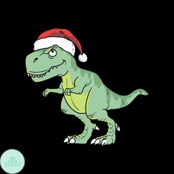christmas trex wearing santa claus hat holiday svg, christmas svg, christmas dinosaur, santa hat svg, christmas gift svg