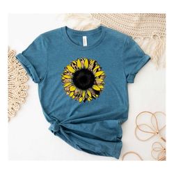 sunflower mom shirt, sunflower shirt, leopard print shirt, sunflower mothers day gift shirt, womens flowers gift shirt,