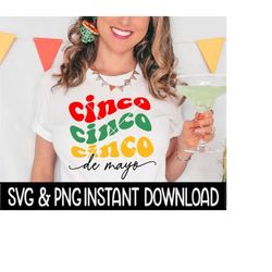 Cinco De Mayo SVG, Cinco De Mayo Wavy Letters PNG Files, Instant Download, Cricut Cut Files, Silhouette Cut Files, Downl