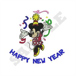 Minnie New Year Machine Embroidery Design