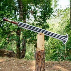 handmade konda ikakalaka sword-functional & sharpened 5160 carbon steel blade- hunting fighting knife-
