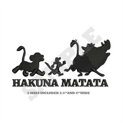 Hakuna Matata Machine Embroidery Design