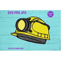 hard hat with headlamp svg png jpg clipart digital cut file download for cricut silhouette sublimation printable art - p