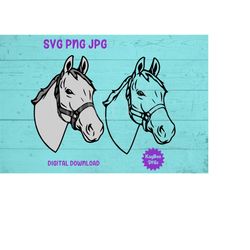 horse head svg png jpg clipart digital cut file download for cricut silhouette sublimation printable art - personal use