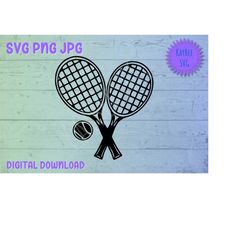 tennis rackets and tennis ball svg png jpg clipart digital cut file download for cricut silhouette sublimation printable