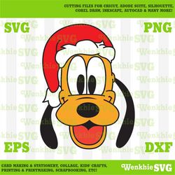 pluto santa hat cutting file printable, svg file for cricut