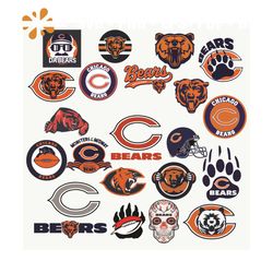 chicago bears logo bundle svg, chicago bears logo svg, chicago bears shirt, chicago bears gift, chicago bears team, chic
