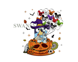 bluey horror halloween svg , blue dog halloween svg , bluey heelerween svg , bluey kids svg , halloween sweatsvg , spook