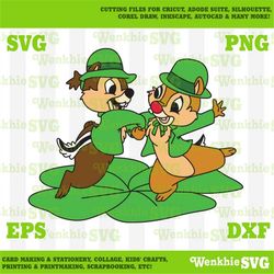 st. patrick's day chip and dale cutting file printable, svg file for cricut