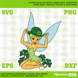 st. patrick's day tinkerbell cutting file printable, svg file for cricut