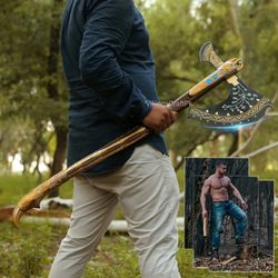 god of war leviathan axe, handmade leviathan axe replica, kratos axe, leviathan axe, kratos cosplay, gift for him,