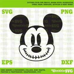 mickey bw halloween cutting file printable, svg file for cricut