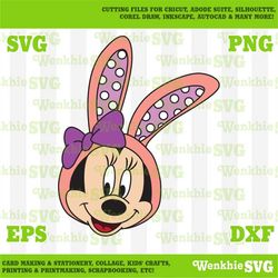 minnie easter bunny cutting file printable, svg file for cricut