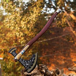 god of war leviathan axe, handmade leviathan axe replica, kratos axe, leviathan axe, kratos cosplay, gift for him,