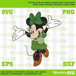 st. patrick's day minnie cutting file printable, svg file for cricut