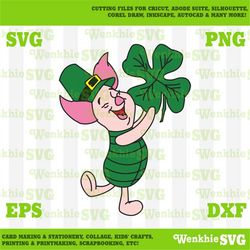 st. patrick's day piglet cutting file printable, svg file for cricut
