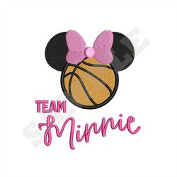 team minnie basketball embroidery design