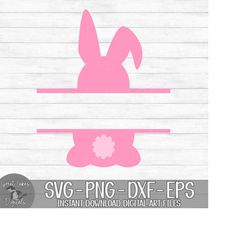 easter bunny split monogram, name frame - instant digital download - svg, png, dxf, and eps files included!