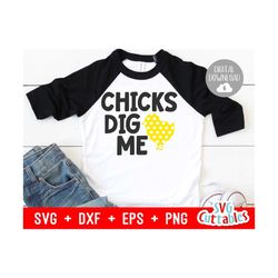 easter svg - chicks dig me - easter cut file - svg - eps - dxf - png - easter chick - silhouette - cricut - digital down