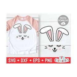 easter bunny svg - easter cut file - svg - eps - dxf - png - easter bunny face - kawaii - silhouette - cricut - digital