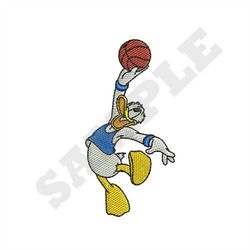 donald duck basketball machine embroidery design