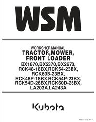 kubota bx1870 bx2370 bx2670 tractor service repair workshop manual