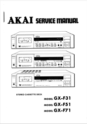 akai stereo cassette deck gx-f31 gx-f51 gx-f71 original service manual