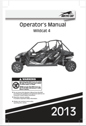 arctic cat wildcat 4 operator's instruction maintenance manual 2013