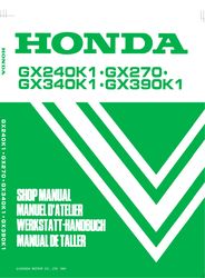 honda gx240k1 / gx270 / gx340k1 / gx390k1 service repair workshop manual