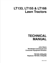 john deere lt133 lt155 lt166 tractor computer manual tm1695