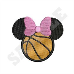 minnie mouse basketball embroidery design