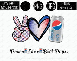 peace love diet pepsi soda tshirt tumbler mug etc sublimation iron on png & jpg files