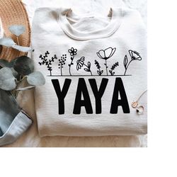 yaya svg png | grandma, mom shirt svg | mother's day gift | girl mama | cut file for cricut, sublimation, digital downlo