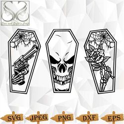 skeleton gun and rose svg | skull svg | silhouette | cut for cricut
