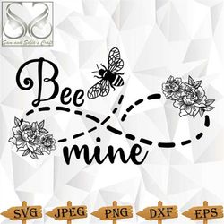 bee mine svg | bee mine floral infinity svg | bee floral svg | bee clipart | bee vector | bee floral infinity cut file |