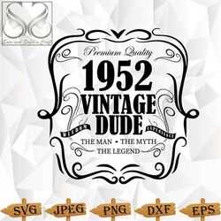 70th birthday svg | 1952 svg | vintage dude svg | vintage svg | aged to perfection svg