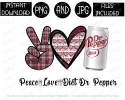 peace love diet dr pepper soda tshirt tumbler mug etc sublimation iron on png & jpg files