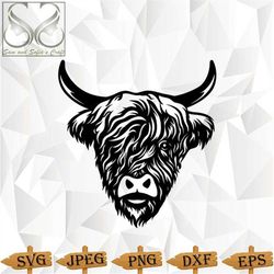 highland cow svg | highland cow clipart | cow svg | highland heifer svg | scottish cow svg | cute farm animal svg | cut