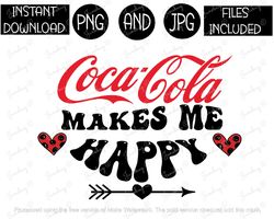 coca cola coke makes me happy soda tshirt tumbler mug etc sublimation iron on png & jpg files