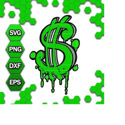 dollar sign, files prepared for cricut, svg clip art, digital file available for instant download
