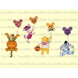 spooky ballons png,pooh bear png,pooh bear halloween png,spooky honey bear png,honey bear halloween,instant download,poo